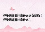 怀孕初期要注意什么饮食禁忌（怀孕初期要注意什么）