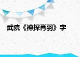 武院《神探肖羽》字