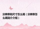 分辨率和尺寸怎么调（分辨率怎么调简介介绍）