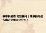 感恩祝福语 简短独特（感恩的短信祝福语简单简介介绍）