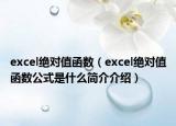 excel绝对值函数（excel绝对值函数公式是什么简介介绍）