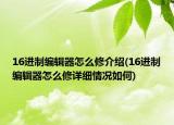 16进制编辑器怎么修介绍(16进制编辑器怎么修详细情况如何)