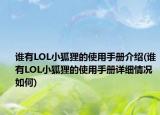 谁有LOL小狐狸的使用手册介绍(谁有LOL小狐狸的使用手册详细情况如何)
