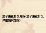 孟子主张什么介绍(孟子主张什么详细情况如何)