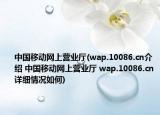 中国移动网上营业厅(wap.10086.cn介绍 中国移动网上营业厅 wap.10086.cn详细情况如何)