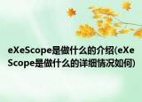 eXeScope是做什么的介绍(eXeScope是做什么的详细情况如何)