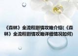 《森林》全流程剧情攻略介绍(《森林》全流程剧情攻略详细情况如何)