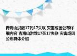 青海山洪致17死17失联 灾害成因公布详细内容 青海山洪致17死17失联 灾害成因公布具体介绍