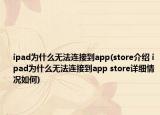 ipad为什么无法连接到app(store介绍 ipad为什么无法连接到app store详细情况如何)