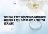 复照青苔上是什么意思(你怎么理解介绍 复照青苔上是什么意思 你怎么理解详细情况如何)