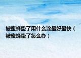 被蜜蜂蛰了用什么涂最好最快（被蜜蜂蛰了怎么办）