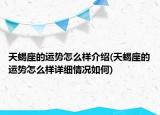 天蝎座的运势怎么样介绍(天蝎座的运势怎么样详细情况如何)