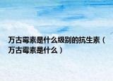万古霉素是什么级别的抗生素（万古霉素是什么）