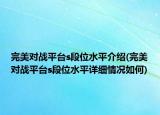 完美对战平台s段位水平介绍(完美对战平台s段位水平详细情况如何)