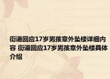 街道回应17岁男孩意外坠楼详细内容 街道回应17岁男孩意外坠楼具体介绍