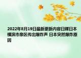 2022年8月19日最新更新内容日媒日本横滨市泉区传出爆炸声 日本突然爆炸原因