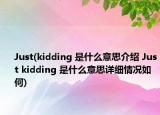 Just(kidding 是什么意思介绍 Just kidding 是什么意思详细情况如何)