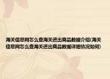 海关信息网怎么查海关进出商品数据介绍(海关信息网怎么查海关进出商品数据详细情况如何)