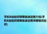 手机B站如何调整推送设置介绍(手机B站如何调整推送设置详细情况如何)