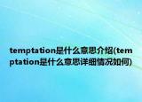 temptation是什么意思介绍(temptation是什么意思详细情况如何)