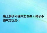 晚上鼻子不通气怎么办（鼻子不通气怎么办）