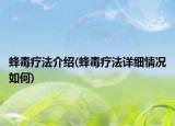 蜂毒疗法介绍(蜂毒疗法详细情况如何)