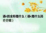 语c的全称是什么（语c是什么简介介绍）