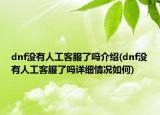 dnf没有人工客服了吗介绍(dnf没有人工客服了吗详细情况如何)