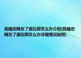 我暗恋网友了很压抑怎么办介绍(我暗恋网友了很压抑怎么办详细情况如何)