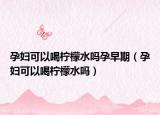 孕妇可以喝柠檬水吗孕早期（孕妇可以喝柠檬水吗）