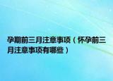 孕期前三月注意事项（怀孕前三月注意事项有哪些）