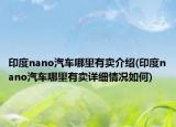 印度nano汽车哪里有卖介绍(印度nano汽车哪里有卖详细情况如何)