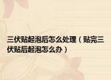 三伏贴起泡后怎么处理（贴完三伏贴后起泡怎么办）
