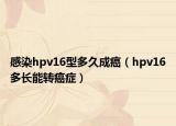 感染hpv16型多久成癌（hpv16多长能转癌症）