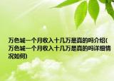 万色城一个月收入十几万是真的吗介绍(万色城一个月收入十几万是真的吗详细情况如何)