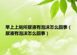 早上上厕所尿液有泡沫怎么回事（尿液有泡沫怎么回事）