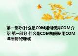 第一部分(什么是COM如何使用COM介绍 第一部分 什么是COM如何使用COM详细情况如何)