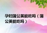 孕妇蒲公英能吃吗（蒲公英能吃吗）