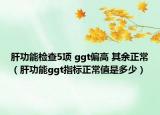 肝功能检查5项 ggt偏高 其余正常（肝功能ggt指标正常值是多少）
