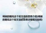 绮丽的朝霞这个短文语的意思介绍(绮丽的朝霞这个短文语的意思详细情况如何)
