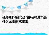 硅棒原料是什么介绍(硅棒原料是什么详细情况如何)