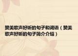 赞美歌声好听的句子和词语（赞美歌声好听的句子简介介绍）