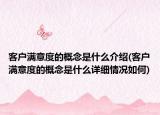 客户满意度的概念是什么介绍(客户满意度的概念是什么详细情况如何)