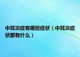 中耳炎症有哪些症状（中耳炎症状都有什么）