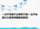 一尘不染是什么意思介绍(一尘不染是什么意思详细情况如何)