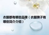 衣服都有哪些品牌（衣服牌子有哪些简介介绍）