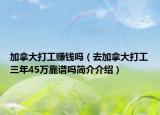 加拿大打工赚钱吗（去加拿大打工三年45万靠谱吗简介介绍）