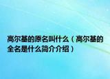 高尔基的原名叫什么（高尔基的全名是什么简介介绍）
