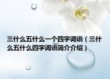 三什么五什么一个四字词语（三什么五什么四字词语简介介绍）