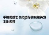 手机优酷怎么把缓存的视频转为本地视频
